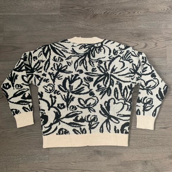 By Anthropologie Floral Pop Embroidered Wool Blend Sweater Size S - Blue - NWOT‎ - Picture 6 of 16